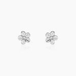 Boucles D'oreilles Puces Sulya Argent Blanc - Boucles d'oreilles fantaisie Femme | Histoire d&rsquo;Or