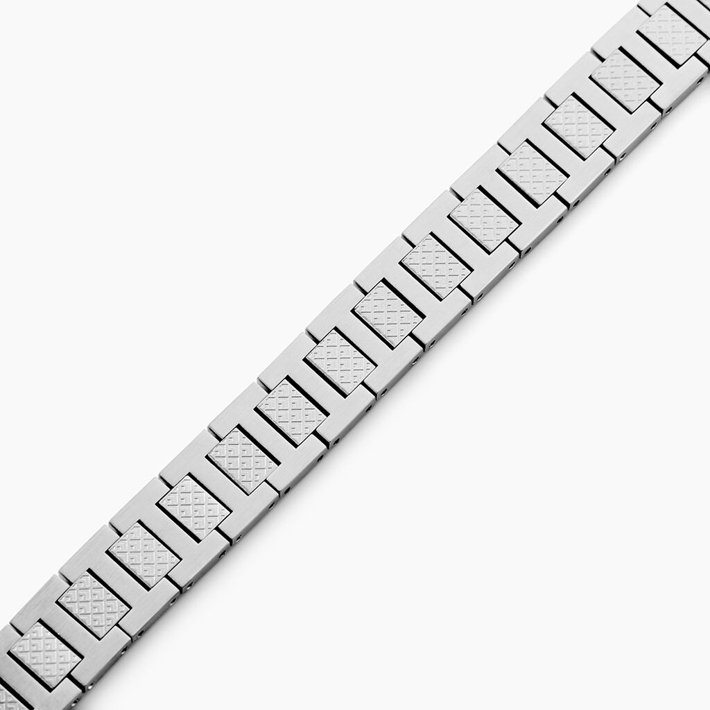 Bracelet Lacoste Metropole Acier Blanc - Bijoux sans pierre Homme | Histoire d&rsquo;Or