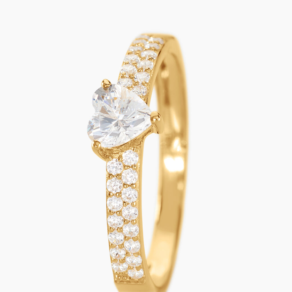 Bague Monelle Or Jaune Oxyde De Zirconium - Bagues solitaires Femme | Histoire d’Or