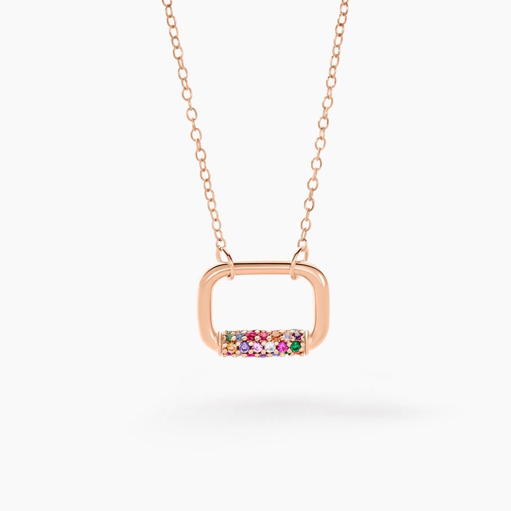 Collier Urban Call Argent Rose Pierre De Synthese Oxyde De Zirconium - Colliers fantaisie Femme | Histoire d&rsquo;Or
