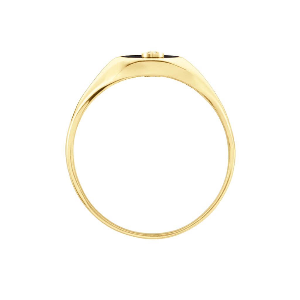 Chevalière Giles Or Jaune Onyx Diamant - Chevalières Homme | Histoire d’Or