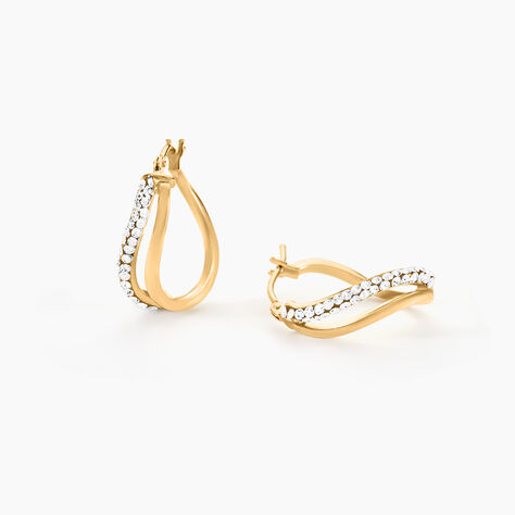 Créoles Hekate Or Jaune Strass - Boucles d'oreilles créoles Femme | Histoire d’Or