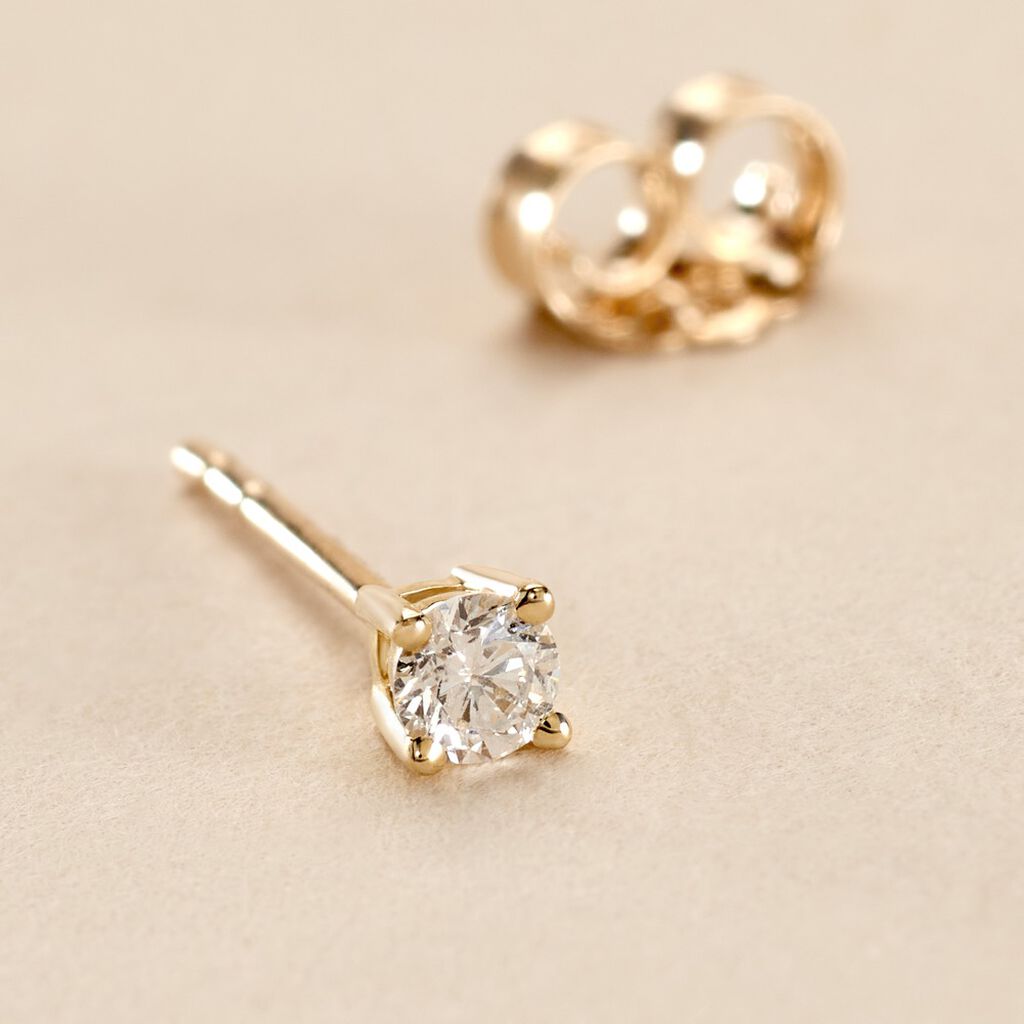 Boucle D'oreille Puce Unitaire Victoria Or Jaune Diamant - Clous d'oreilles Famille | Histoire d’Or