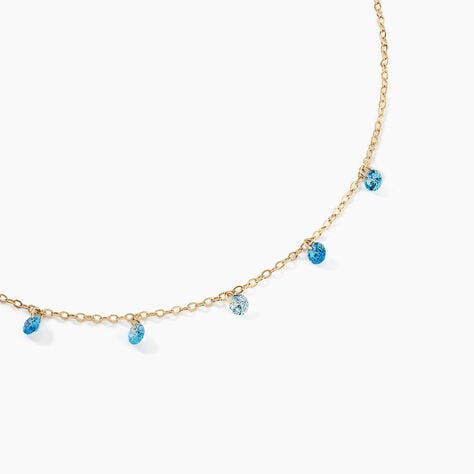 Collier Myosothis Plaqu&eacute; Or Pierres - Colliers fantaisie Femme | Histoire d&rsquo;Or
