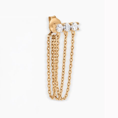 Boucle D'oreille Unitaire Pendante Serenity Plaqu&eacute; Or Jaune Oxyde - Boucles d'oreilles fantaisie Femme | Histoire d&rsquo;Or