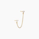 Boucles D'Oreilles D&eacute;pareill&eacute;es Viviette Argent Dor&eacute; A L'Or 750/1000 Oxyde De Zirconium - Boucles d'oreilles fantaisie Enfant | Histoire d&rsquo;Or