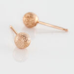 Boucles D'oreilles Puces Fidelia Boule Sablee Or Rose - Clous d'oreilles Femme | Histoire d&rsquo;Or