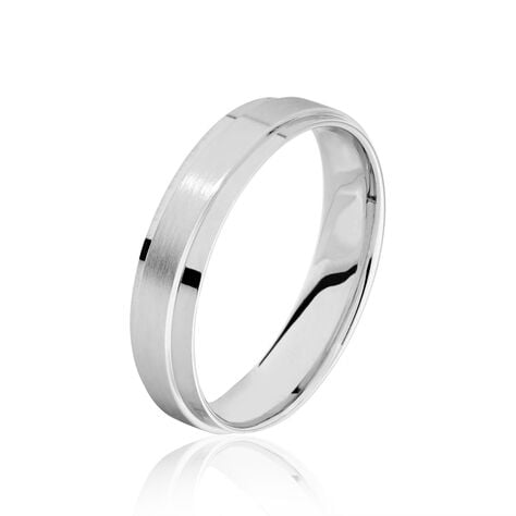 Alliance Florita Ruban Plat Or Blanc - Alliances Unisex | Histoire d&rsquo;Or