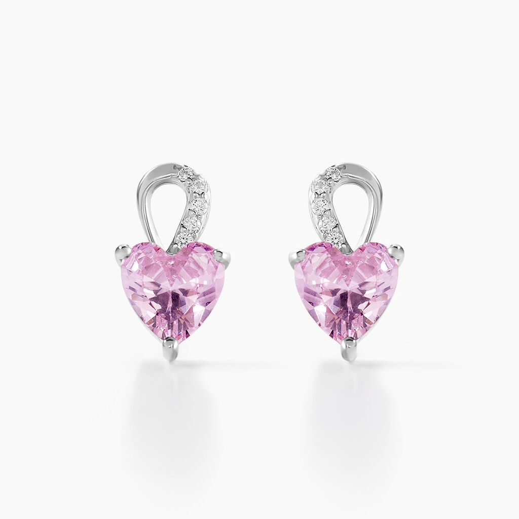 Boucles D'oreilles Puces Argent Blanc Atieno Oxyde De Zirconium - Boucles d'oreilles fantaisie Femme | Histoire d’Or