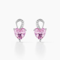 Boucles D'oreilles Puces Argent Blanc Atieno Oxyde De Zirconium
