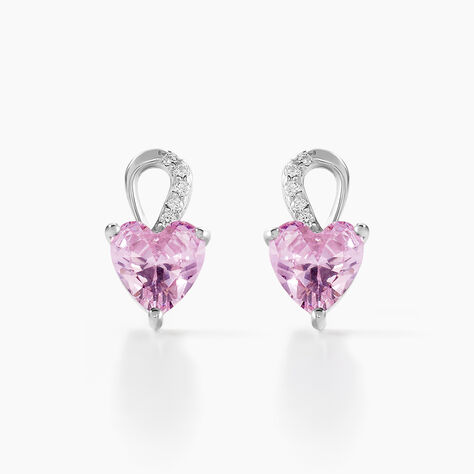 Boucles D'oreilles Puces Argent Blanc Atieno Oxyde De Zirconium - Boucles d'oreilles fantaisie Femme | Histoire d’Or