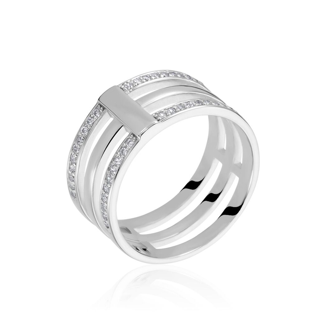 Bague Kirsten Argent Blanc Oxyde De Zirconium - Bagues avec pierre Femme | Histoire d’Or