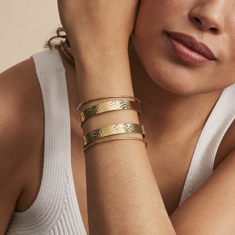 Bracelet Manchette Chita Acier Doré - Bracelets fantaisie Femme | Histoire d’Or