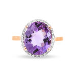 Bague Anna Or Rose Amethyste Et Diamant - Bagues solitaires Femme | Histoire d&rsquo;Or