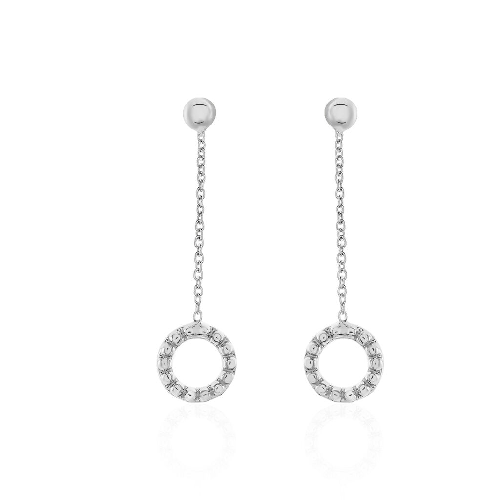 Boucles D'oreilles Pendantes Peytone Argent Blanc - Boucles d'oreilles fantaisie Femme | Histoire d’Or