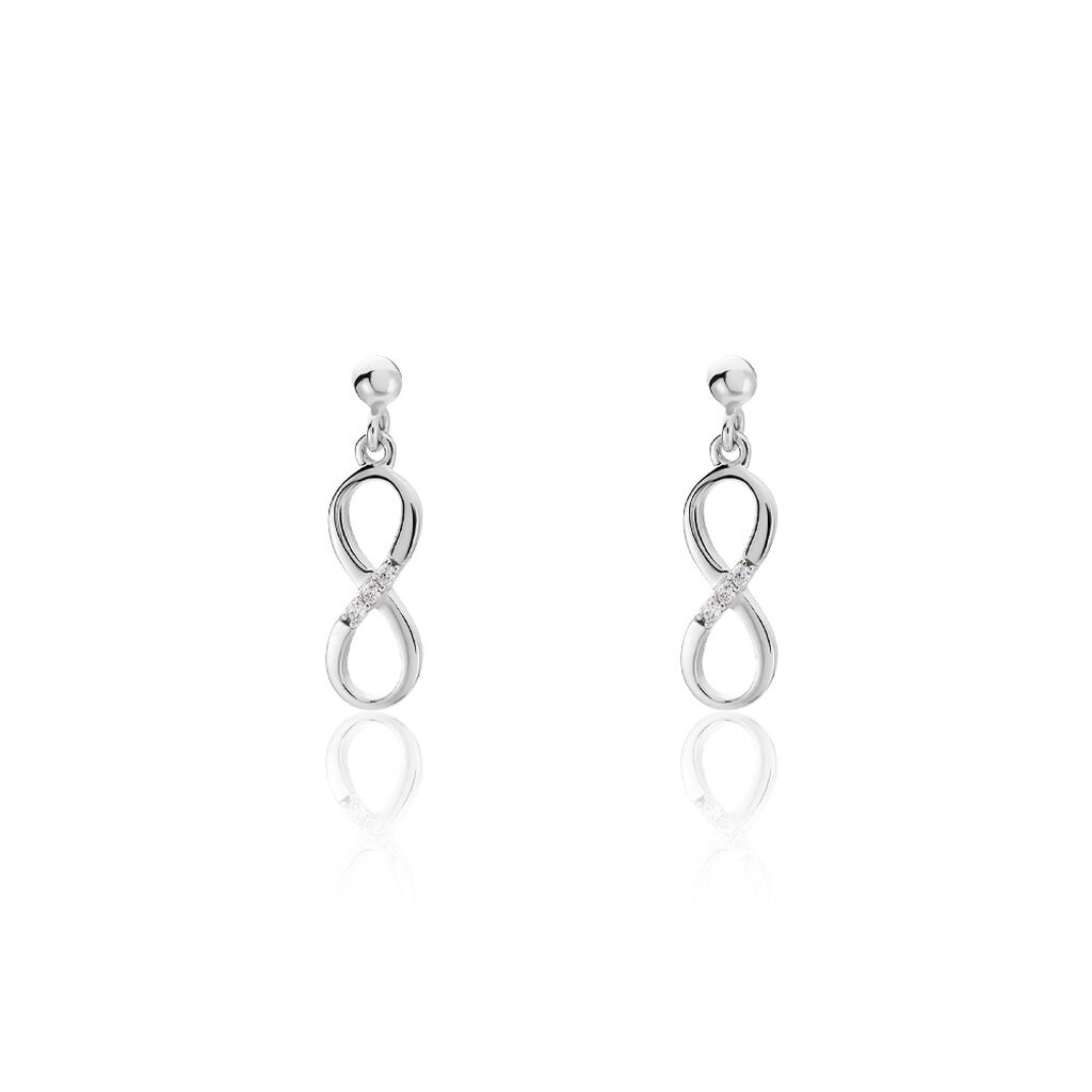 Boucles D'oreilles Pendantes Nohemi Argent Blanc Oxyde De Zirconium - Boucles d'oreilles fantaisie Femme | Histoire d&rsquo;Or