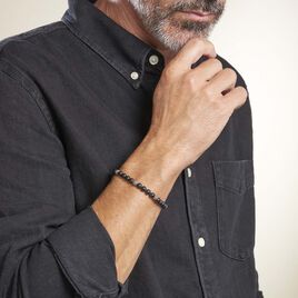 Bracelet Boules Acier Gris Laloun - Bracelets Lithothérapie Homme | Histoire d’Or