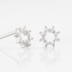 Boucles D'oreilles Puces Ama Argent Blanc Oxyde De Zirconium - Boucles d'oreilles fantaisie Femme | Histoire d&rsquo;Or