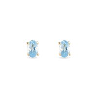 Boucles D'oreilles Puces Elea Serti Griffe Or Jaune Topaze