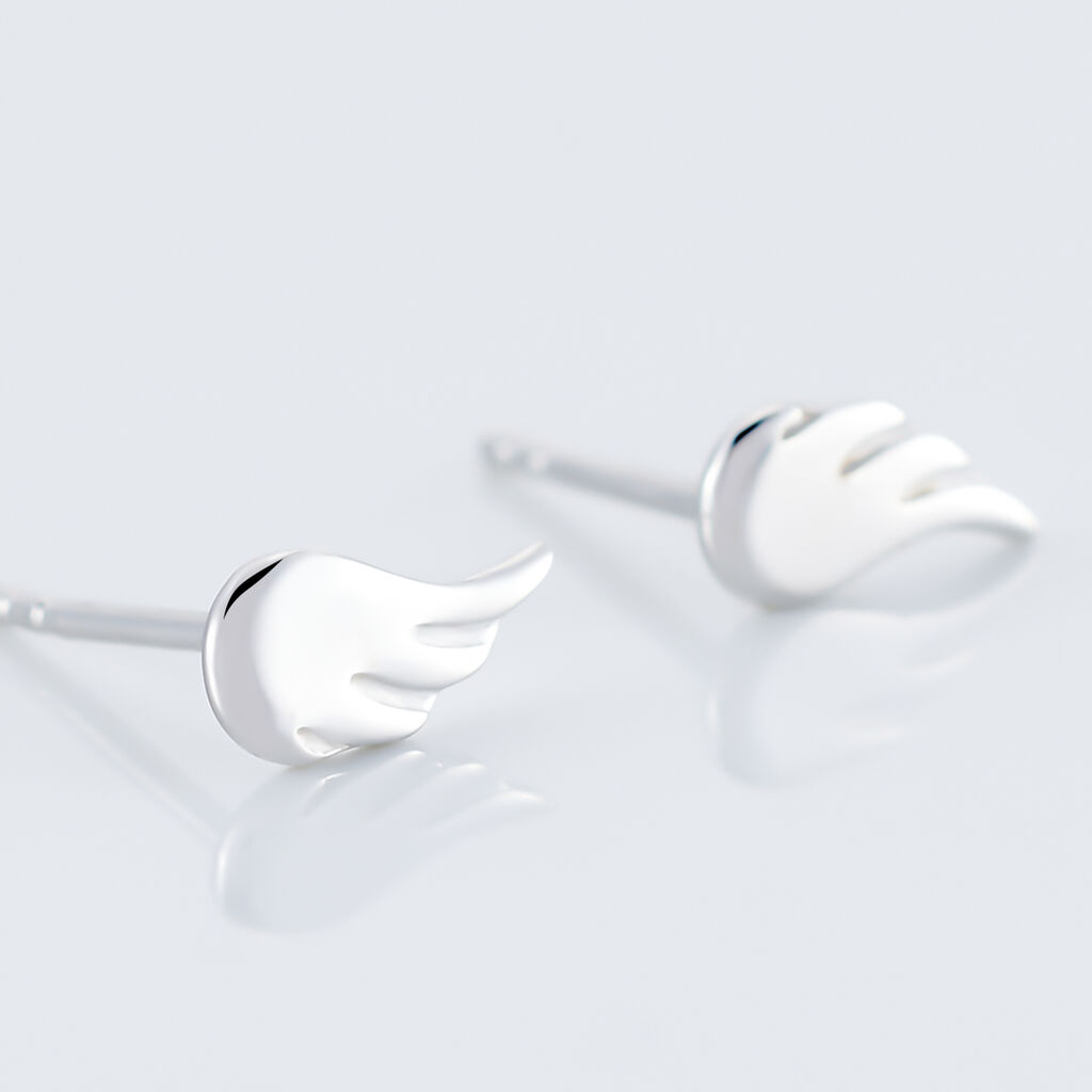 Boucles D'oreilles Puces Kayli Argent Blanc - Boucles d'oreilles fantaisie Femme | Histoire d’Or
