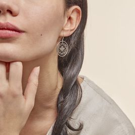 Boucles D'oreilles Puces Trefle Or Blanc - Boucles d'oreilles pendantes Femme | Histoire d’Or