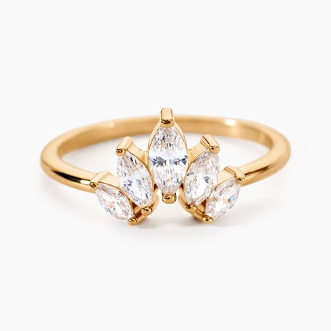 Bague Amazonia Plaqu&eacute; Or Jaune Oxyde De Zirconium - Bagues avec pierre Femme | Histoire d&rsquo;Or