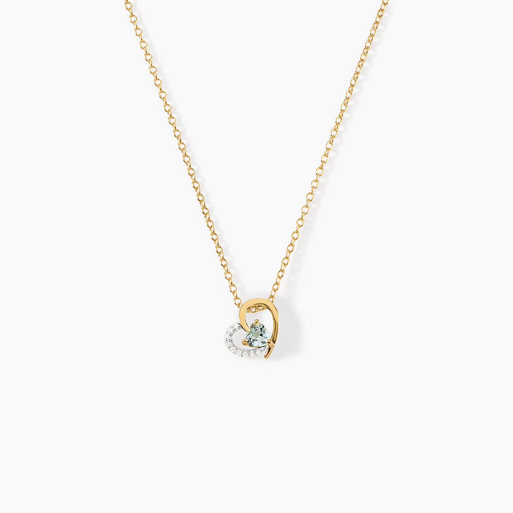 Collier Eliana Argent Dor&eacute; A L'Or 750/1000 Topaze Oxyde De Zirconium - Bijoux avec pierres Femme | Histoire d&rsquo;Or
