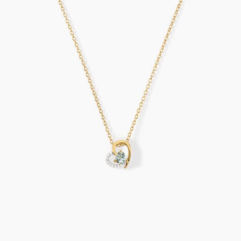 Collier Eliana Argent Dor&eacute; A L'Or 750/1000 Topaze Oxyde De Zirconium - Bijoux avec pierres Femme | Histoire d&rsquo;Or