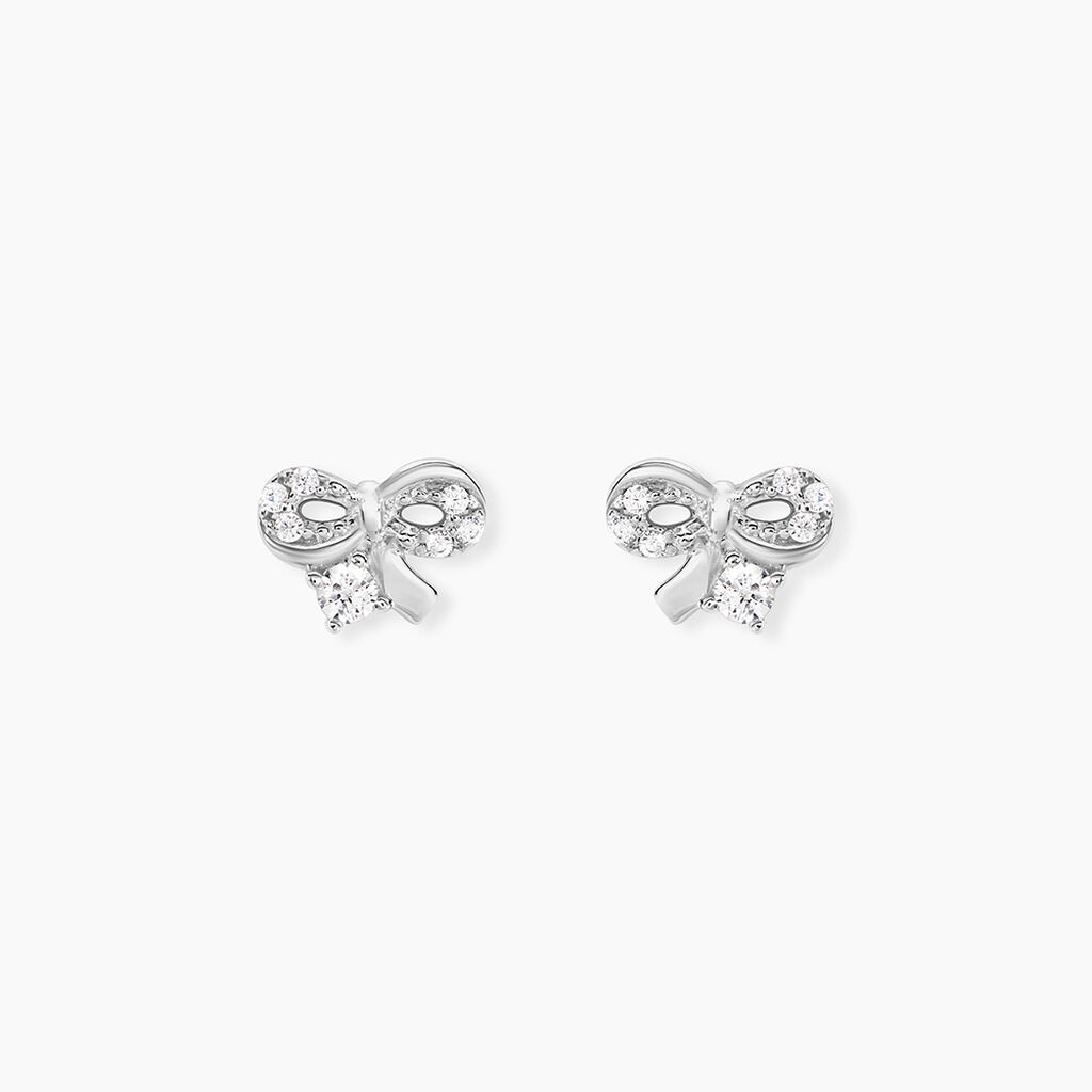 Boucles D'oreilles Puces Suna Argent Blanc Oxyde De Zirconium - Nouveautés Femme | Histoire d’Or