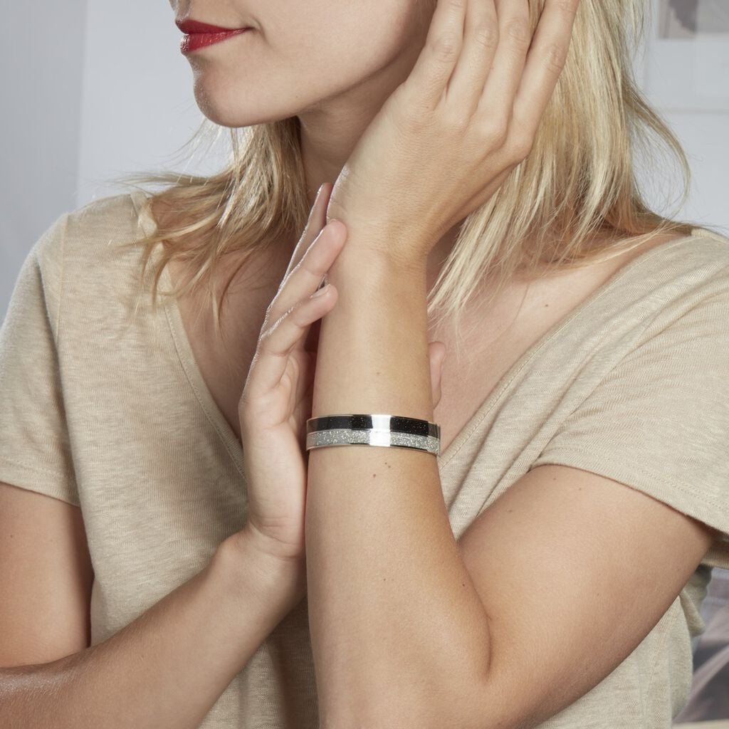 Bracelet Jonc Marie-adelaide Acier Blanc - Bracelets joncs Femme | Histoire d&rsquo;Or