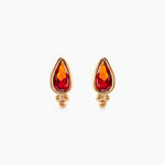 Boucles D'oreilles Puces Marika Plaqu&eacute; Or Dor&eacute; Pierre D'imitation - Boucles d'oreilles fantaisie Femme | Histoire d&rsquo;Or