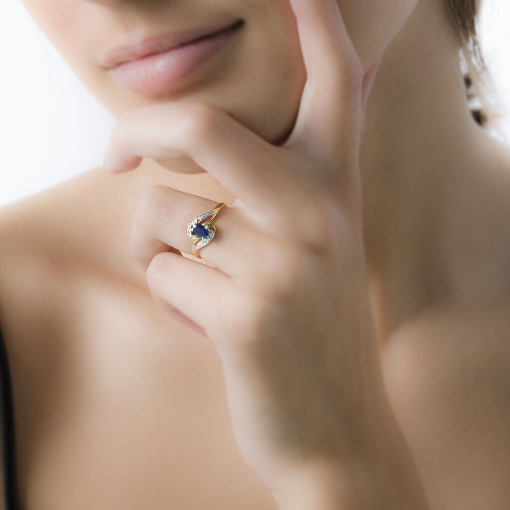 Bague Maria-serena Or Jaune Saphir - Bagues solitaires Femme | Histoire d’Or