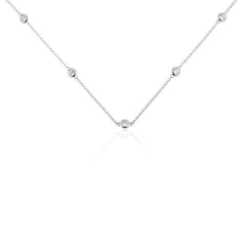 Collier Alfredo Argent Blanc Oxyde De Zirconium - Colliers Femme | Histoire d’Or