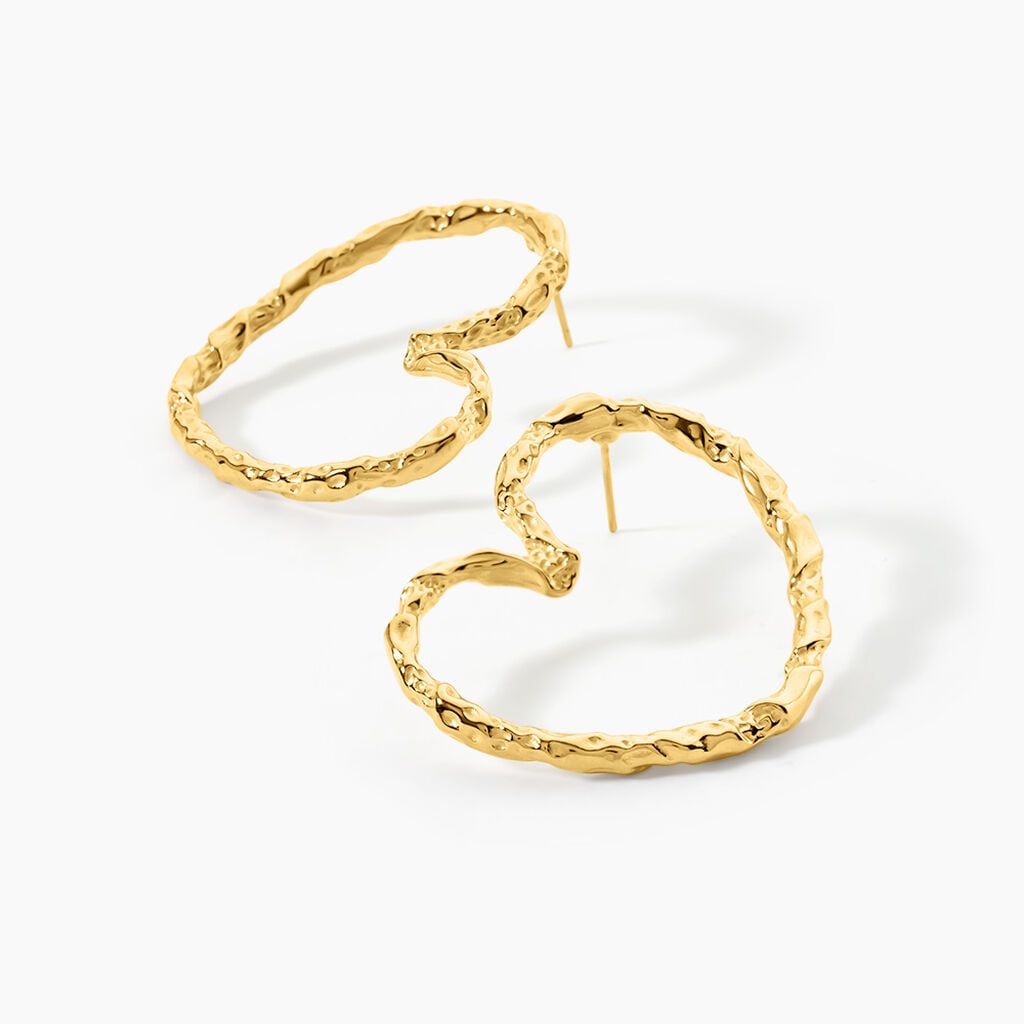 Boucles D'Oreilles Puces Sylia Acier Jaune - Boucles d'oreilles fantaisie Femme | Histoire d&rsquo;Or