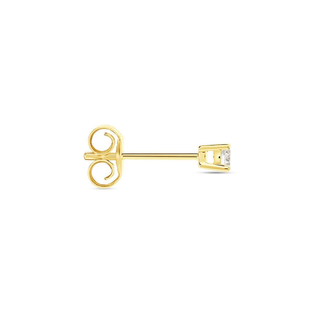 Boucle D'oreille Puce Unitaire Victoria Or Jaune Diamant - Clous d'oreilles Famille | Histoire d’Or