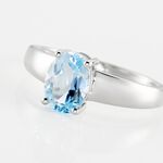 Bague Cassius Or Blanc Topaze Bleu Sky - Bagues solitaires Femme | Histoire d&rsquo;Or