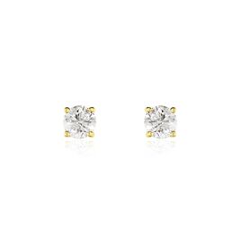 Boucles D'oreilles Puces Victoria Or Jaune Diamant - Clous d'oreilles Famille | Histoire d’Or
