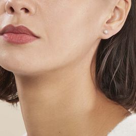 Boucles D'oreilles Puces Ayana Argent Blanc - Boucles d'oreilles fantaisie Femme | Histoire d’Or