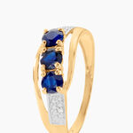 Bague Or Jaune Abelard Saphirs Diamants - Bagues avec pierre Femme | Histoire d&rsquo;Or