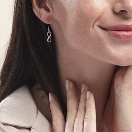 Boucles D'oreilles Pendantes Argent Blanc Teoxane - Boucles d'Oreilles Infini Femme | Histoire d’Or