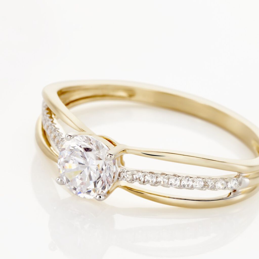 Bague Or Jaune Rodrigo Oxyde De Zirconium - Bagues solitaires Femme | Histoire d&rsquo;Or