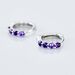 Créoles Leatrice Or Blanc Amethyste Violet - Boucles d'oreilles créoles Femme | Histoire d’Or