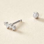 Piercing D'oreille Unitaire Roseau Argent Blanc Oxyde De Zirconium - Boucles d'oreilles fantaisie Femme | Histoire d&rsquo;Or