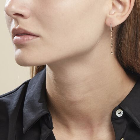 Créoles Linheave Plaqué Or Jaune Oxyde De Zirconium - Boucles d'oreilles créoles Femme | Histoire d’Or