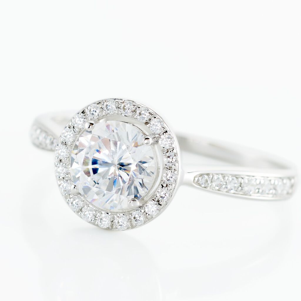 Bague Or Blanc Pelagius Oxyde De Zirconium - Bagues solitaires Femme | Histoire d’Or