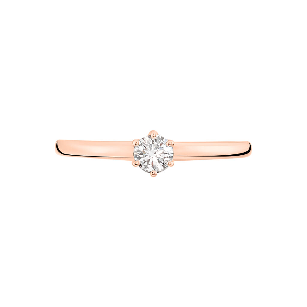 Bague Solitaire Natalia Or Rose Diamant - Bagues solitaires Femme | Histoire d’Or