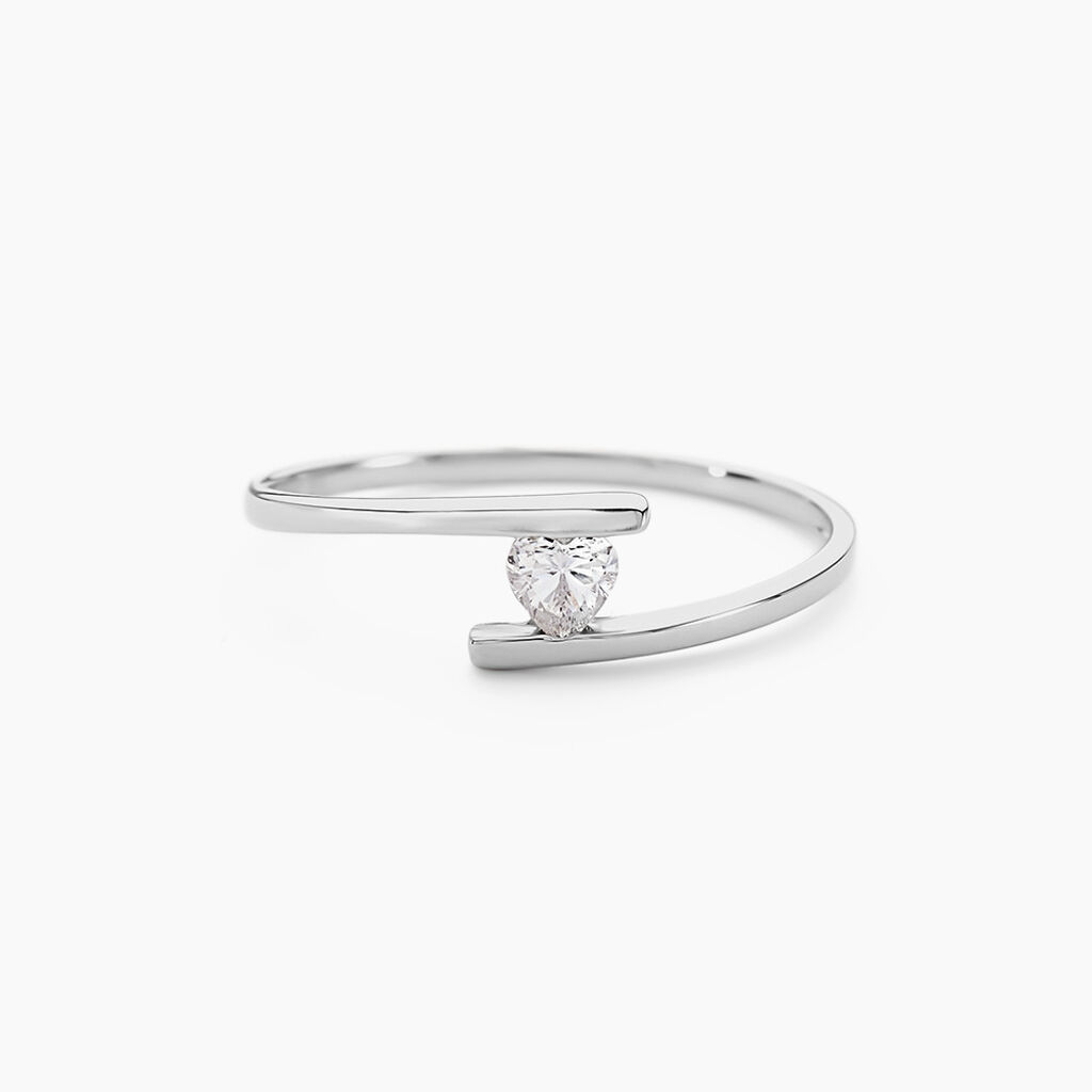 Bague Solitaire Moera Or Blanc Oxyde De Zirconium - Bagues solitaires Femme | Histoire d’Or