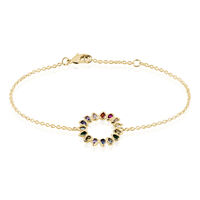 Bracelet Plaqué Or Jaune Ethem Pierres Multicolores