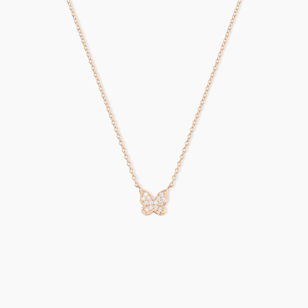 Collier Court Argent Rose Anne-lise Oxyde De Zirconium - Ras de cou Femme | Histoire d’Or