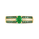 Bague Margot Or Jaune Emeraude Diamant - Bagues solitaires Femme | Histoire d&rsquo;Or